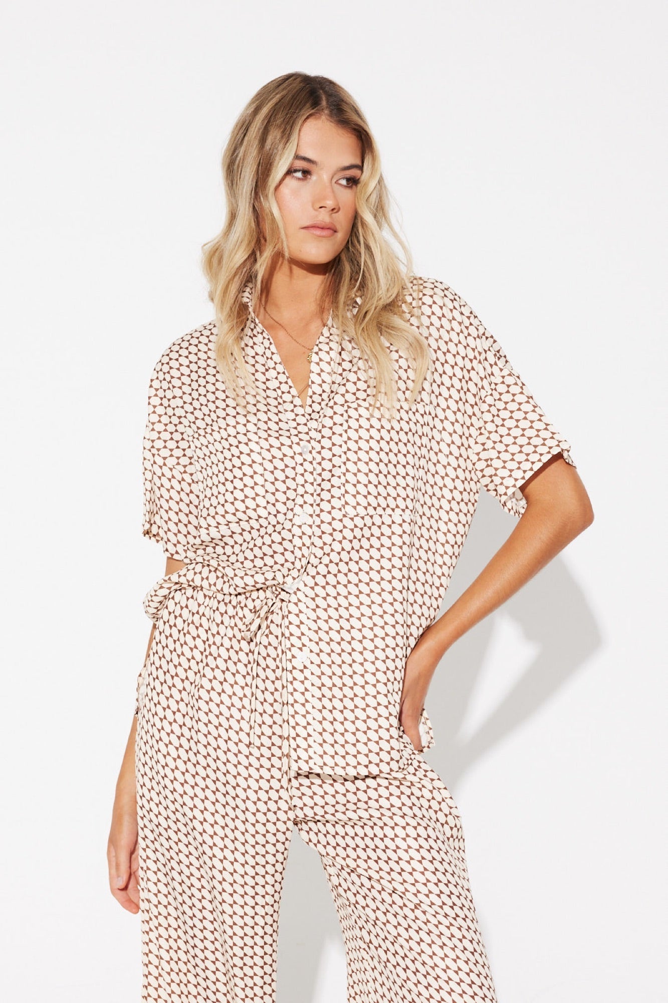 Riley Resort Shirt Brown Print