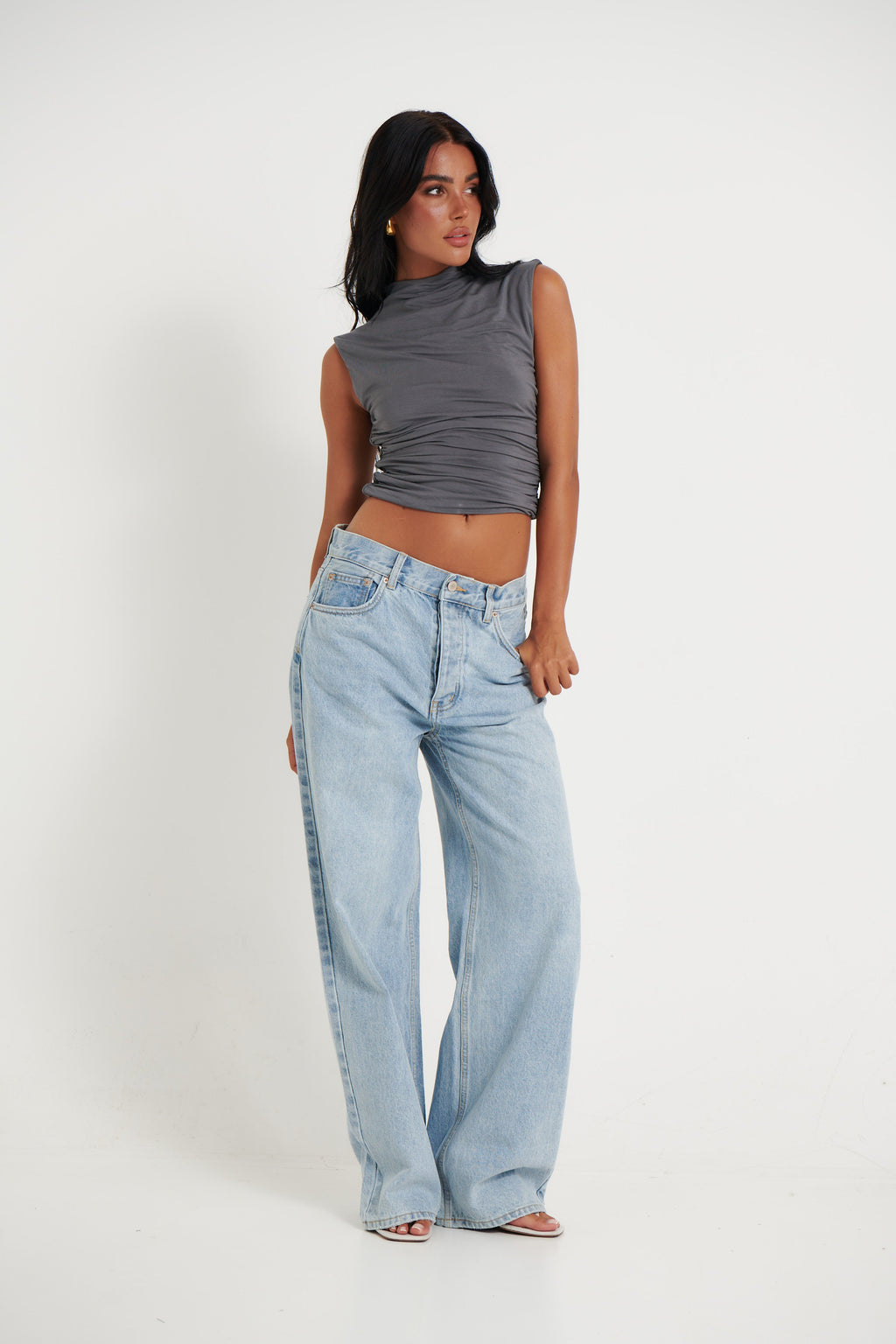 Romen Top Charcoal