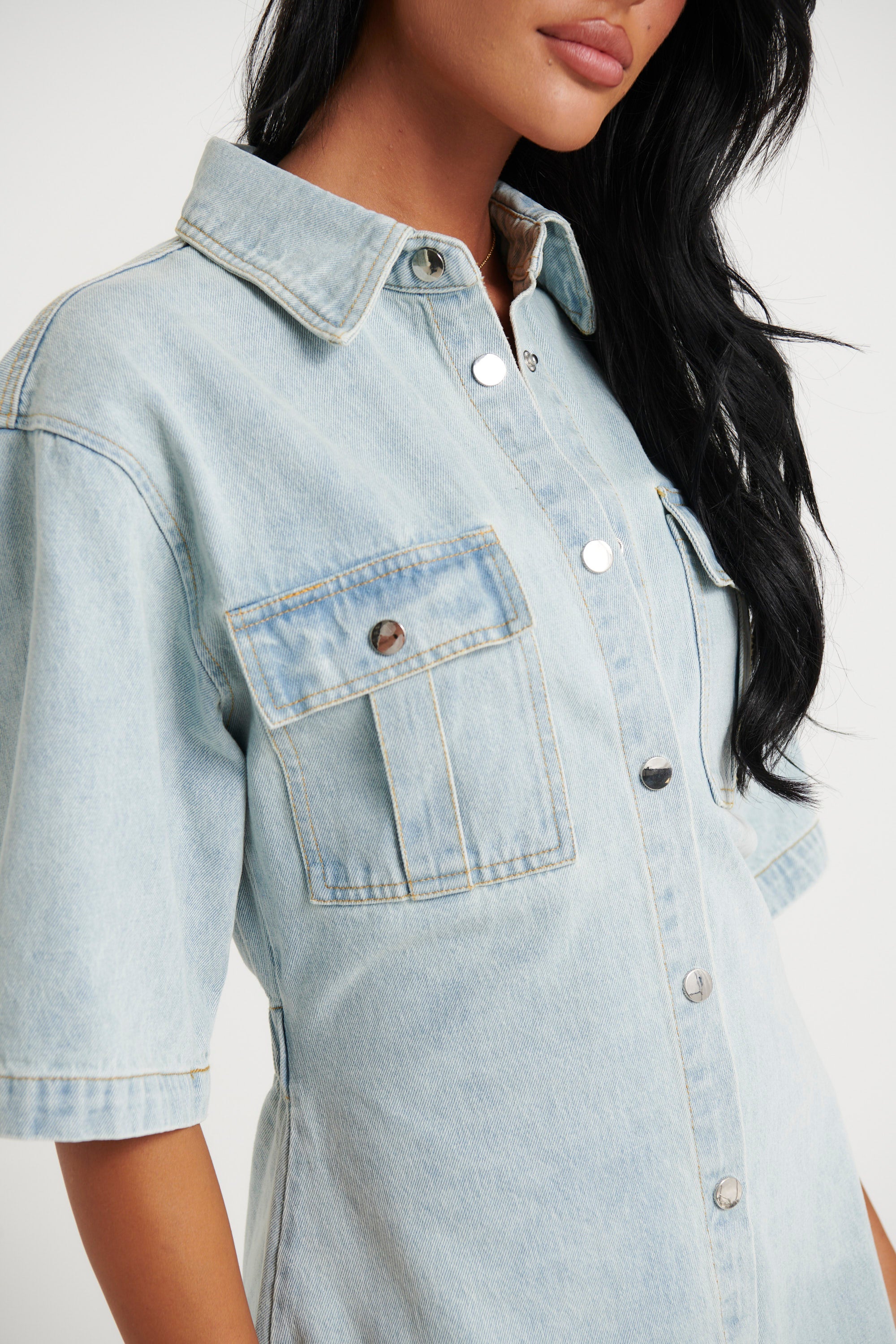 Kaneisha Denim Dress Vintage Blue - FINAL SALE