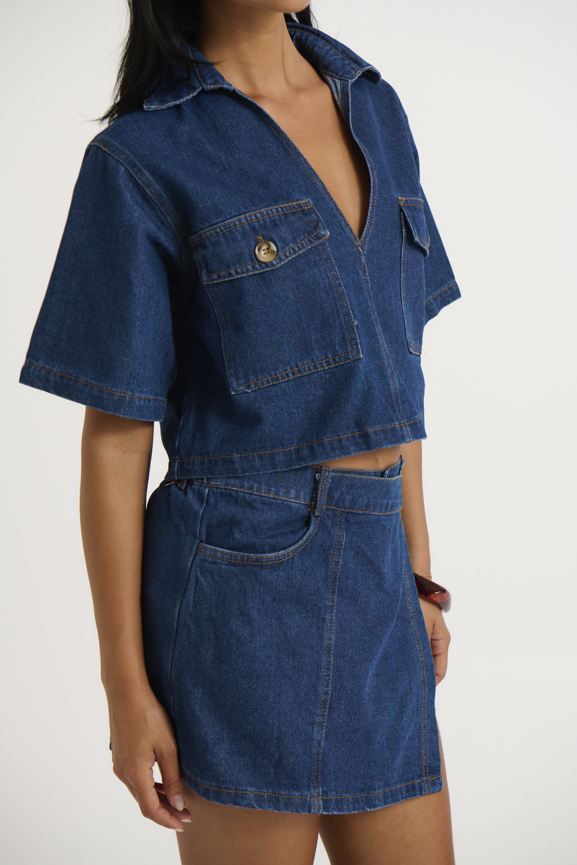Seona Denim Set Dark Blue