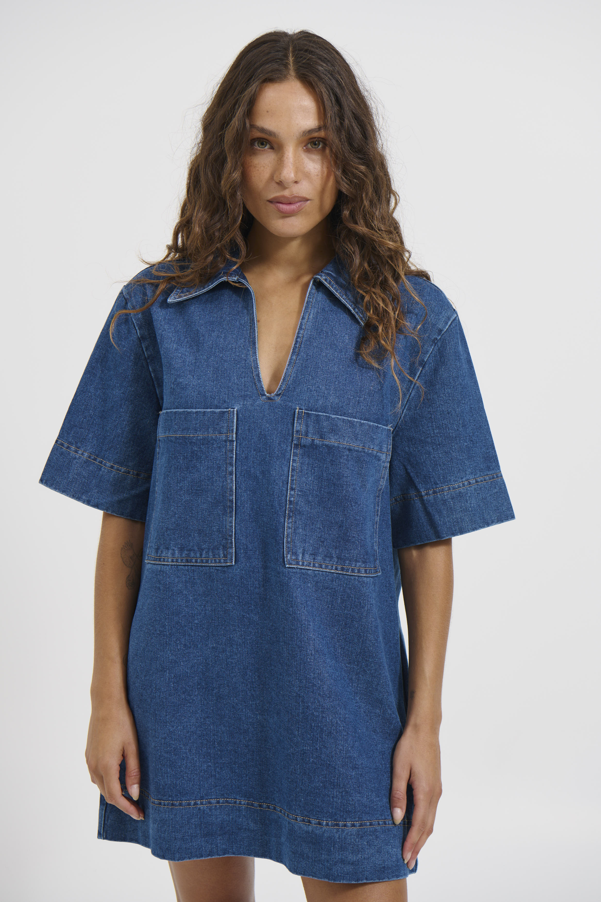 Tara Mini Dress Denim - FINAL SALE
