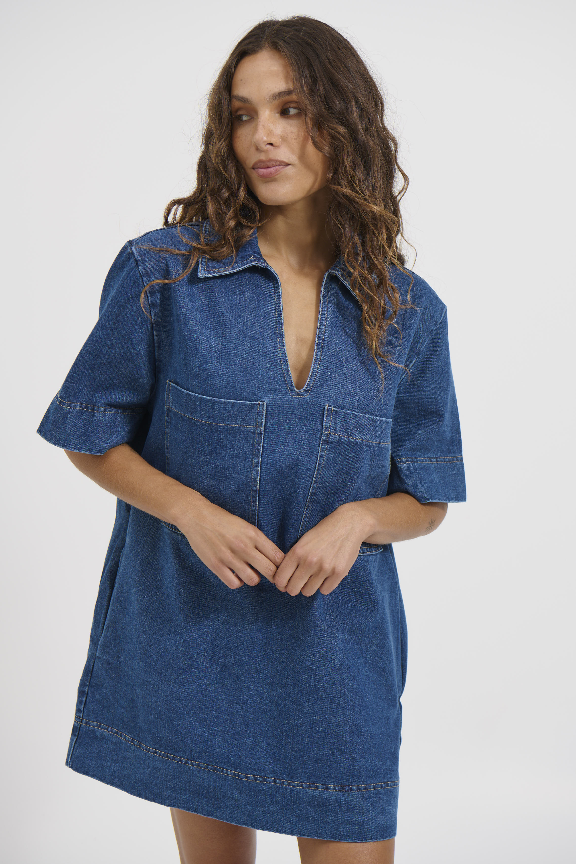 Tara Mini Dress Denim - FINAL SALE