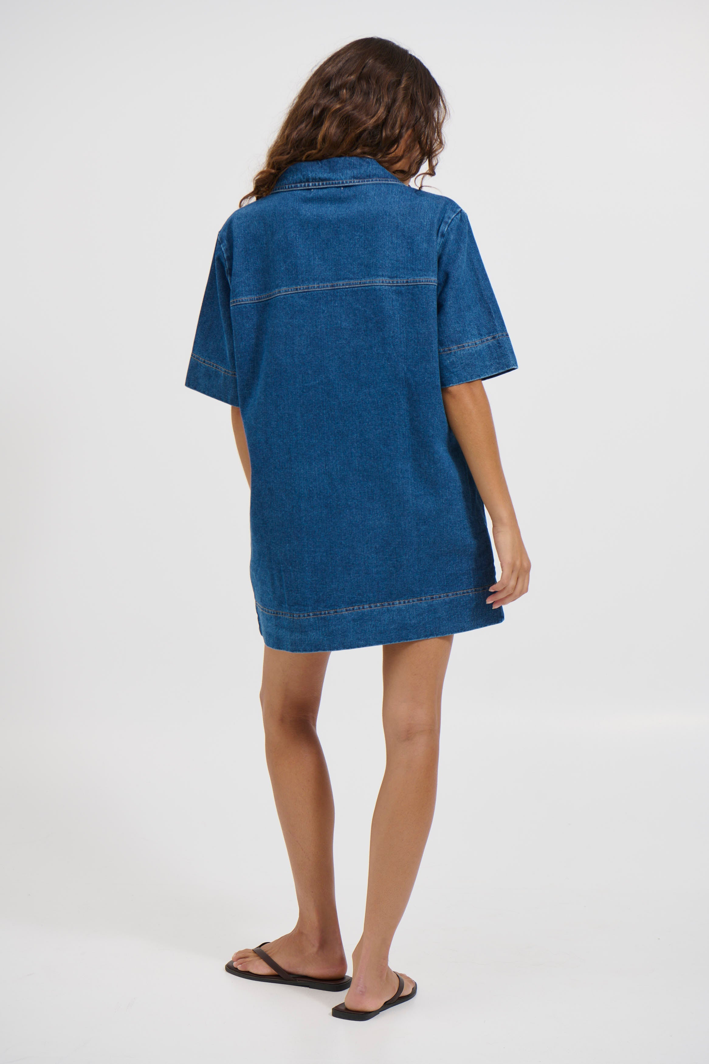 Tara Mini Dress Denim - FINAL SALE