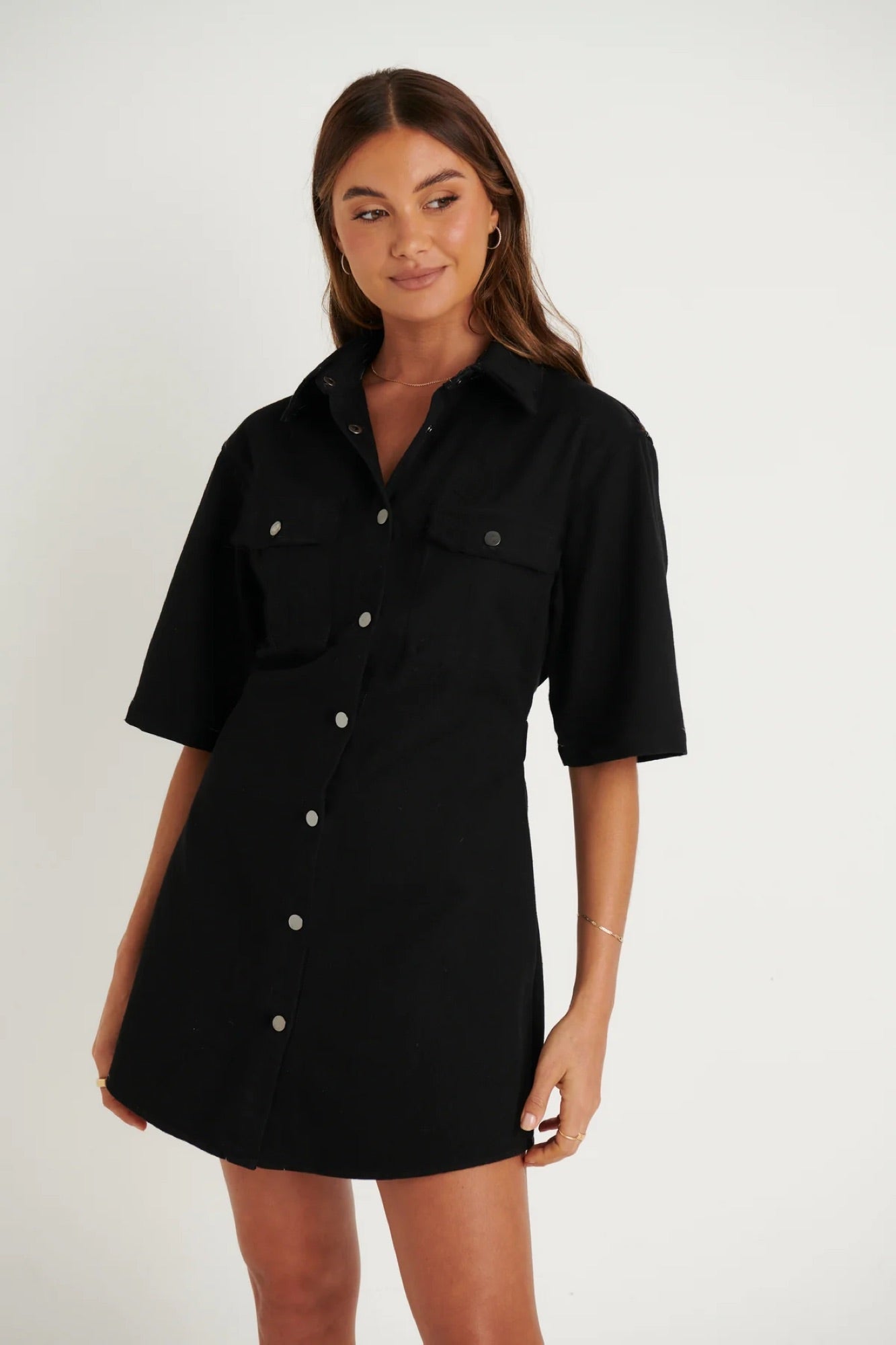 Kaneisha Denim Dress Black - FINAL SALE