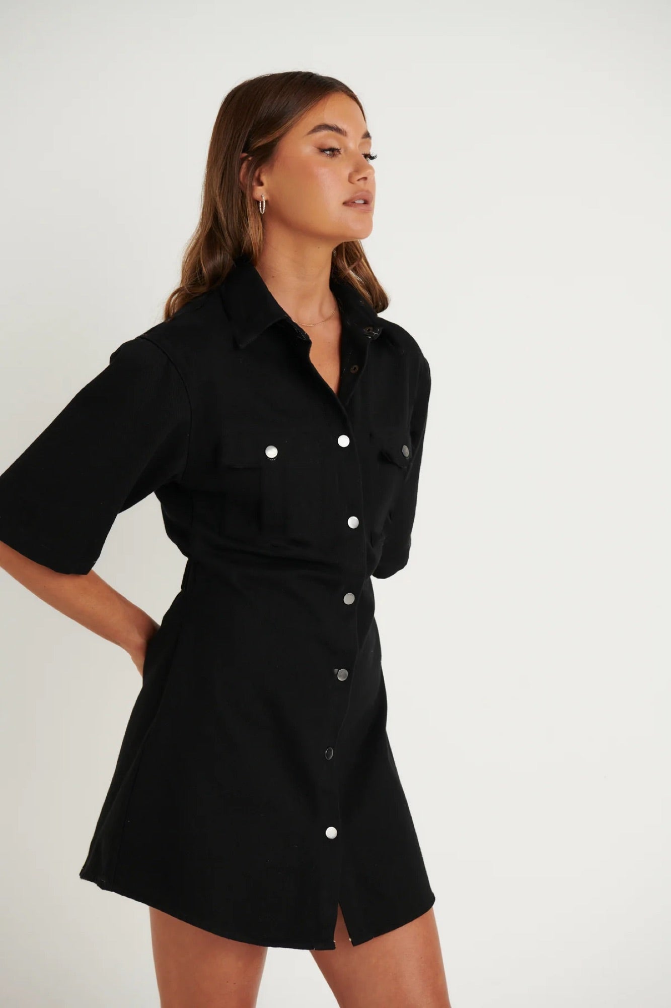 Kaneisha Denim Dress Black - FINAL SALE