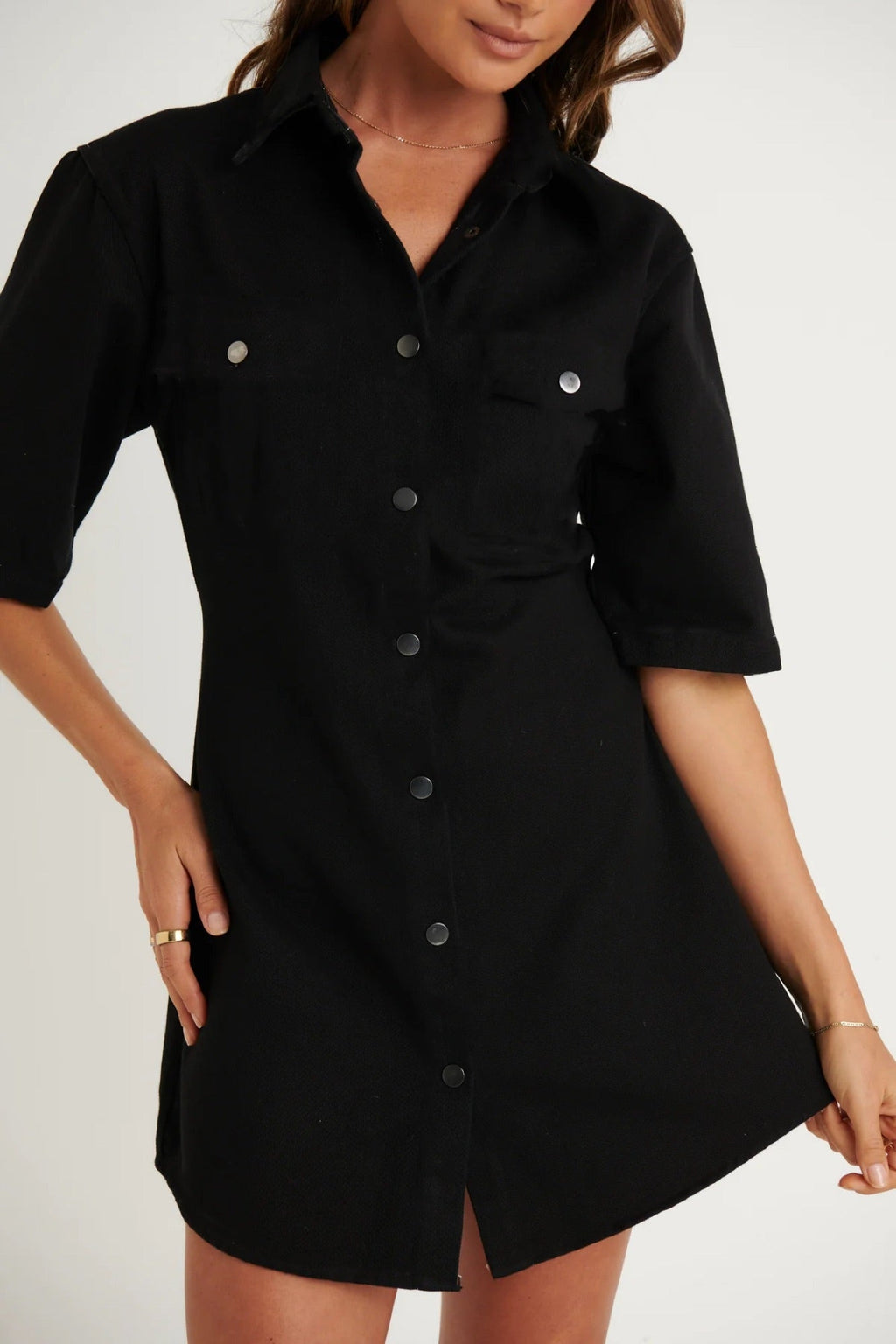 Kaneisha Denim Dress Black - FINAL SALE