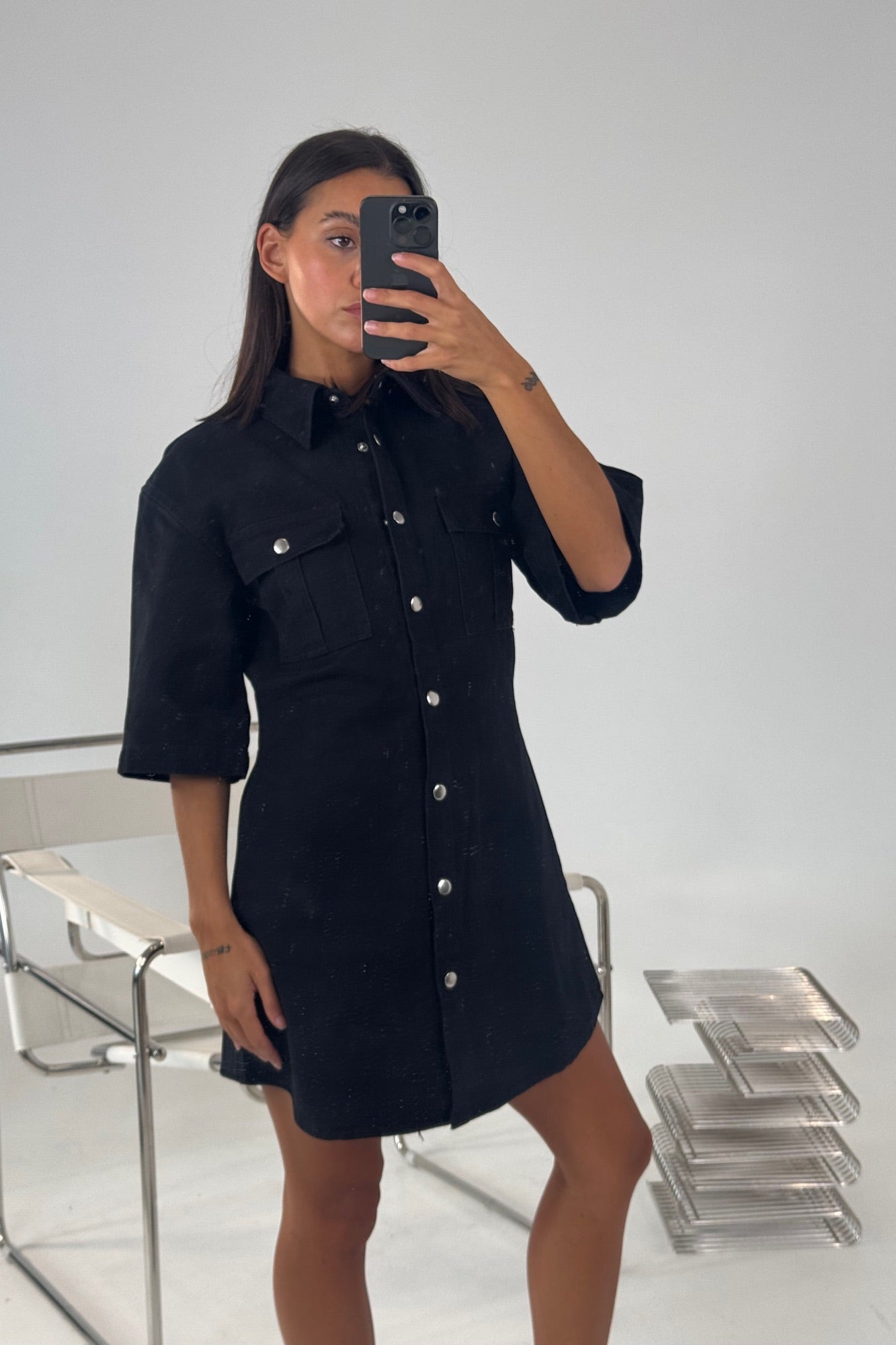 Kaneisha Denim Dress Black - FINAL SALE
