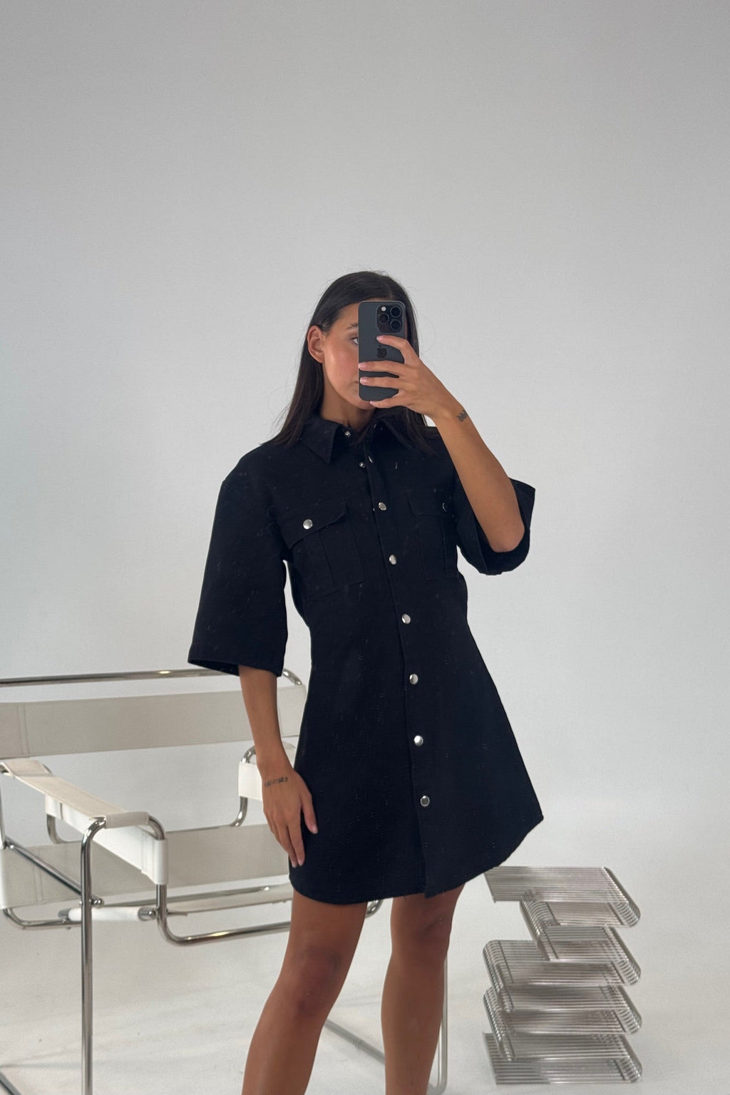 Kaneisha Denim Dress Black - FINAL SALE